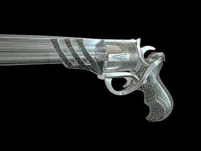 Revolver low-poly Low-poly 3D model