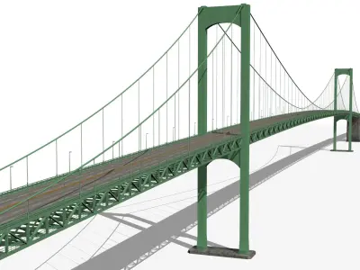 Walt Whitman Bridge Low-poly 3D model