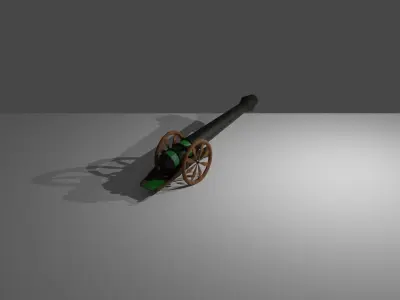 Medieval War Canon Lowpoly Low-poly 3D model