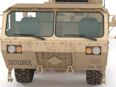 US Mobile Anti-Ballistic Missile System THAAD Open Version 3D model