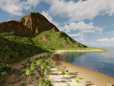 Bundle of islands in Blender 3D model