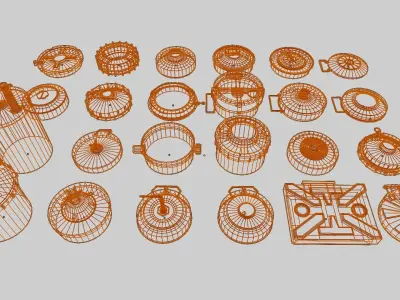 Land Mine Pack 24 Models Free low-poly 3D model