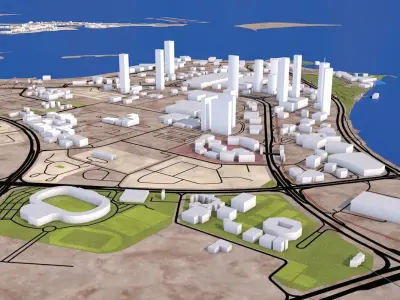 Doha City Qatar Low-poly 3D model