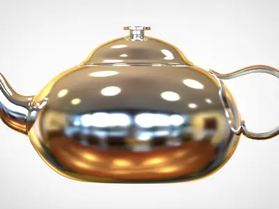 Teapot golden Free 3D model