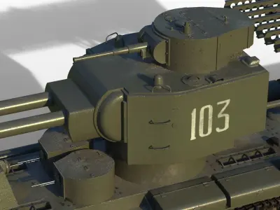 KV-6 Behemoth tank 3D model