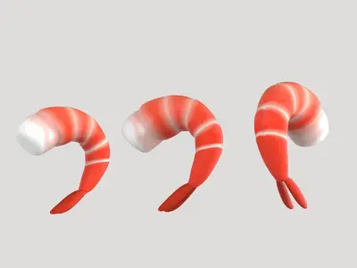 Prop61 Shrimp Low-poly 3D model
