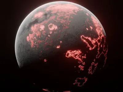 Planet Space Ready to game  Low-poly 3D model 4