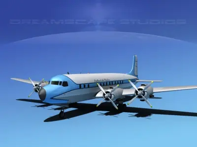 Douglas DC-7C Southeast Air Charter 3D model