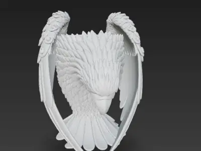 Predatory Bird Eagle Falcon Planter Pen Holder 3D print model