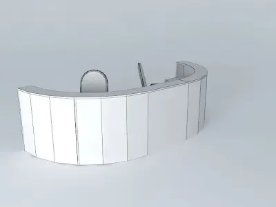 Curved counter 180  Elongated for 2 seats Free 3D model