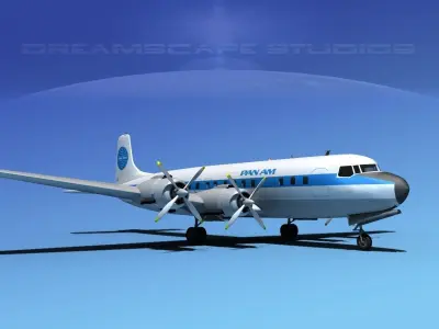 Douglas DC-7C Pan Am 2 3D model