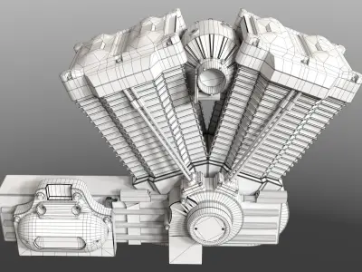 3D V-Twin Engine 3D model