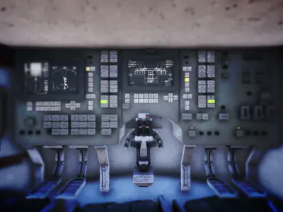 Rocket Launch Pad And Interior  Modular Environment Low-poly 3D model