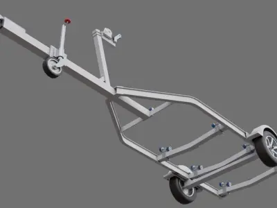 Boat Trailer 1A Low-poly 3D model