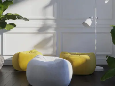 Indoor and outdoor bean bag Canoe Free 3D model