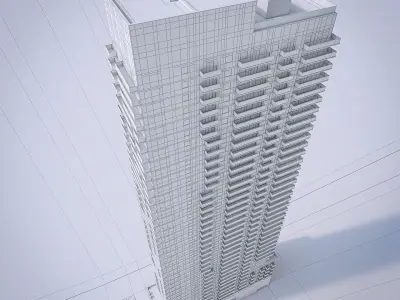 Apartment Building 02 Low-poly 3D model