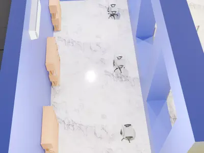 Modern Bank Interior Design Visualization Low-poly 3D model