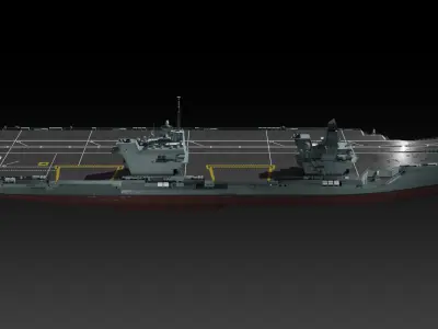 HMS Queen Elizabeth Aircraft carrier game ready model Low-poly 3D model