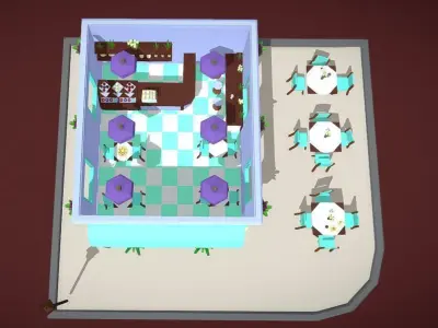  THE CAFE part 2 Free 3D model