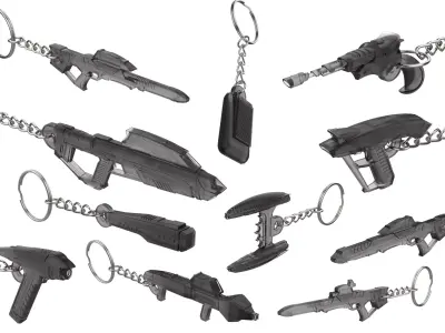 StarTrek Keychains Set part 2 - 11 STLs - Commercial Use 3D print model