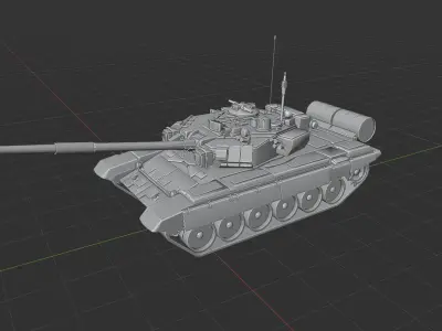 T90 Tank Free low-poly 3D model