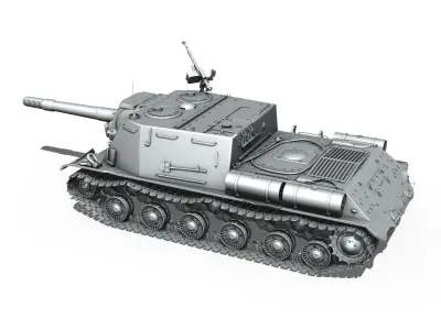 ISU-152  - Soviet heavy self-propelled gun  3D model