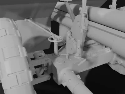 Bofors 37 mm anti-tank gun 3D model