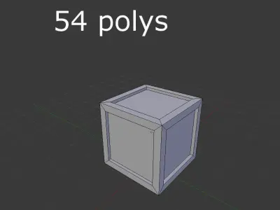 low poly wooden box Low-poly 3D model