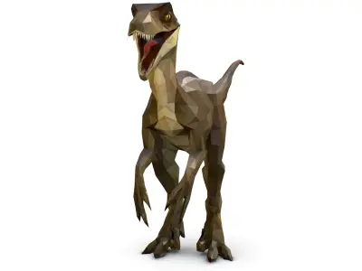 Dinosaur Raptor Lowpoly Art Style Animal Low-poly 3D model