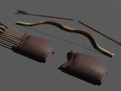 Composite Bow Low-poly 3D model