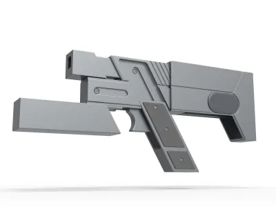 Badge holder gun from the movie Judge Dredd 1995 3D model