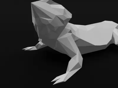 Low Poly Bearded Dragon Reptile Pet 3d Print Model 3D print model