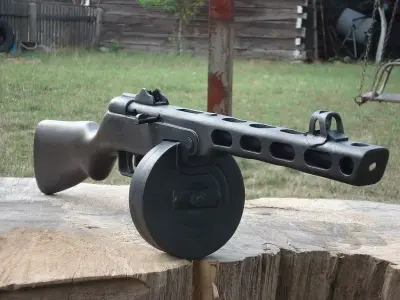 PPSh-41 Low-poly 3D model