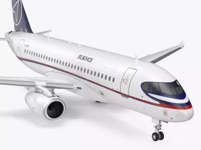 Sukhoi Superjet 100 with Saberlets 3D model