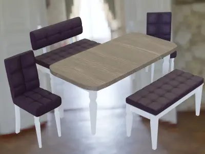 Dining Table 3D Basic Lux Modern  Free 3D model