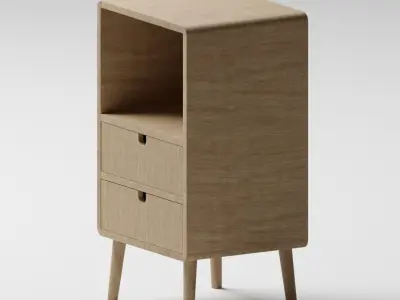 Wooden Bedside Table nightstand Free 3D model