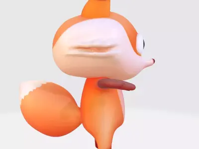 Low-Poly Stylized Fox Figurines Low-poly 3D model