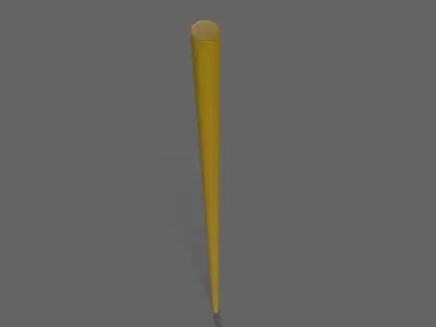 PBR Wushu Stick Yellow Low-poly 3D model