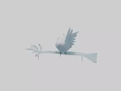 Ice Bird Model Low-poly 3D model