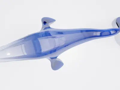 Glass whale Free 3D model