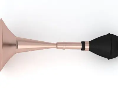 Vintage Vehicle Horn Copper 03 3D model
