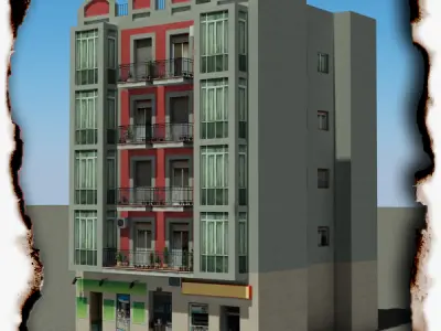 Building Collection 93-96 Low-poly 3D model