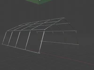 Military Field Kitchen 24 x 18 Pitching Space Low-poly 3D model