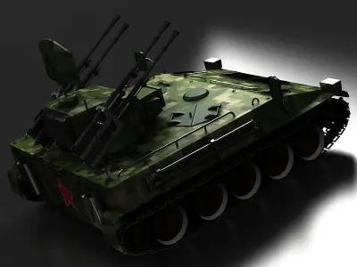 Tanks anti-aircraft guns radar anti-aircraft systems 3D model