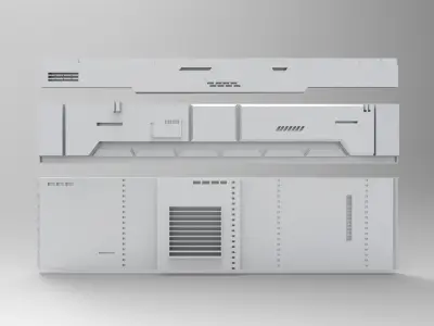 sci-fi wall architect interior kitbash 3D print model