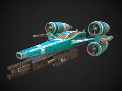 Stylized Space Craft  Low-poly 3D model