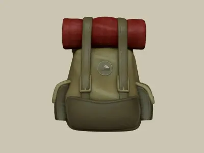 Camping Adventurer Backpack - Character Costume Low-poly 3D model