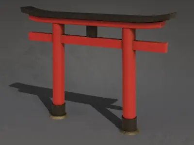 Torii Gates - 4 Japanese Shrine Gates - 4 GameReady Versions Low-poly 3D model