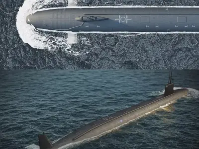 Virginia submarine Low-poly 3D model