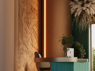 reception hall 3D model 3D model